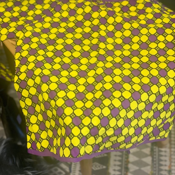 Africana prong Top/pant drawstring yellow royal purple - Picture 2 of 10